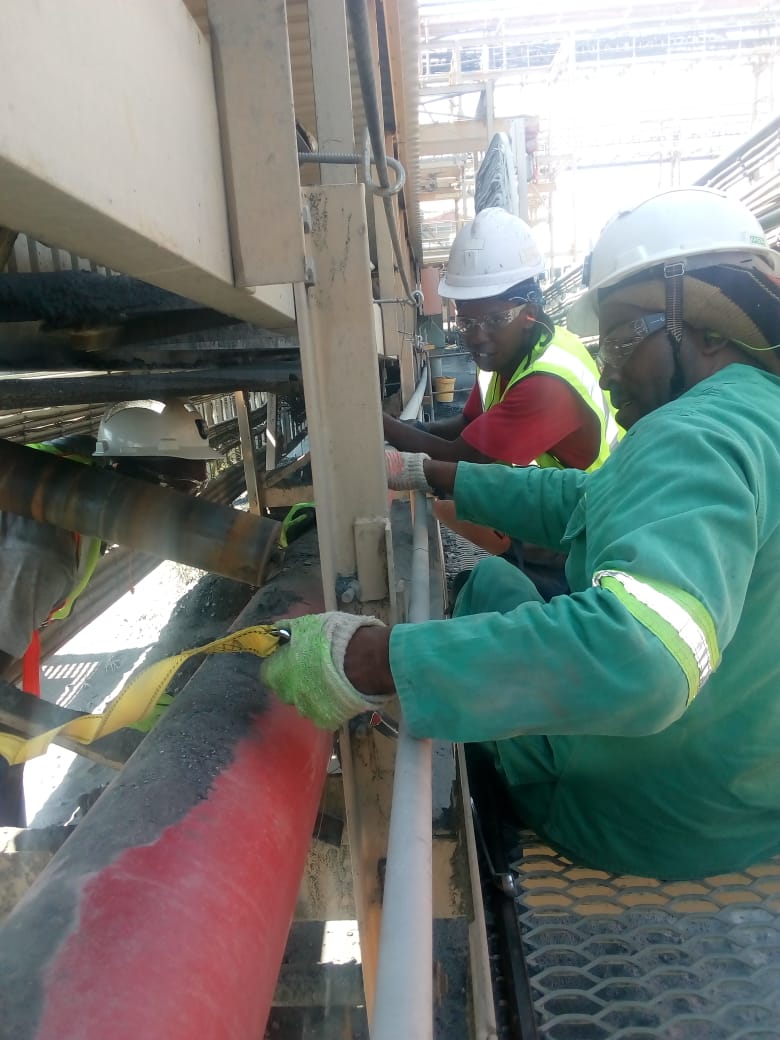 Conveyorbelt specialist team working on Idlers and Structures Conveyorbelt specialist team working on Idlers and Structures